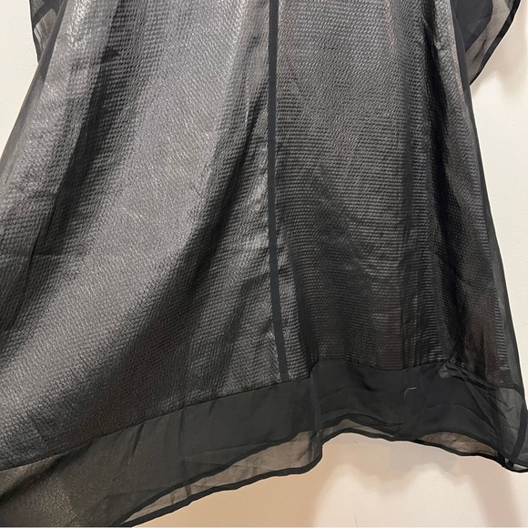 DKNY Jeans Black Flowy Vneck Semi Sheer Blouse Size 1x NWT - Picture 5 of 9
